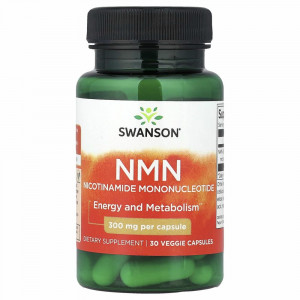 Swanson, NMN, 300 мг, 30 растительных капсул