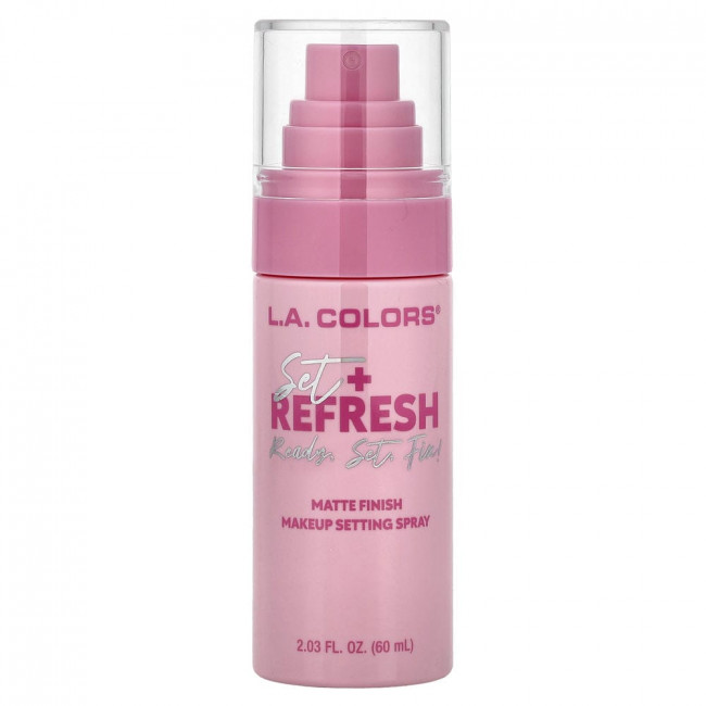 LA Colors, Set + Refresh, Спрей для фиксации макияжа, CSS338 Матовый, 2,03 жидких унции (60 мл)