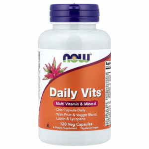 NOW Foods, Daily Vits, мультивитамины и микроэлементы, 120 вегетарианских капсул