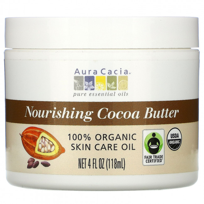 Aura Cacia, Питающее какао масло, 4 жидкие унции (118 мл) Aura Cacia, Питающее какао масло, 4 жидкие унции (118 мл)