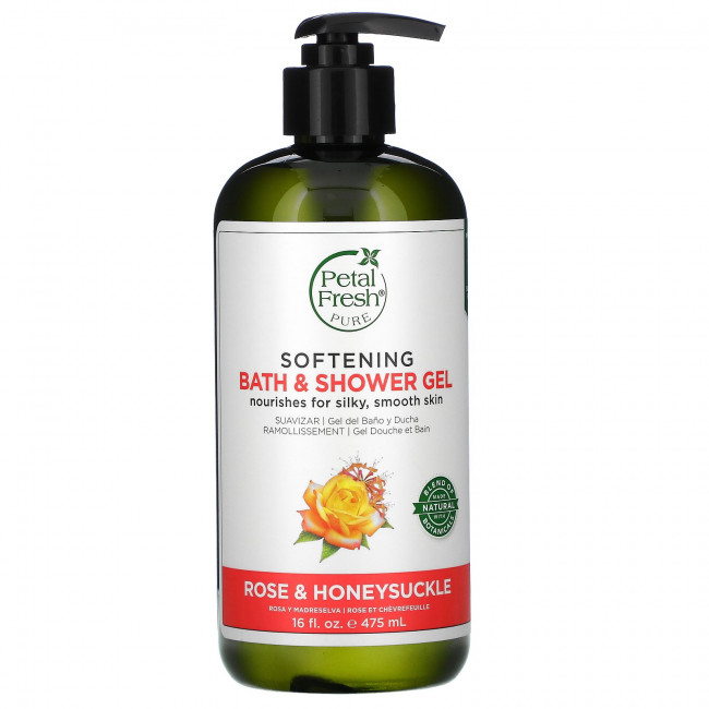 Petal Fresh, Смягчающий гель для ванны и душа, роза и жимолость, 475 мл (16 жидк. Унций) Petal Fresh, Смягчающий гель для ванны и душа, роза и жимолость, 475 мл (16 жидк. Унций)