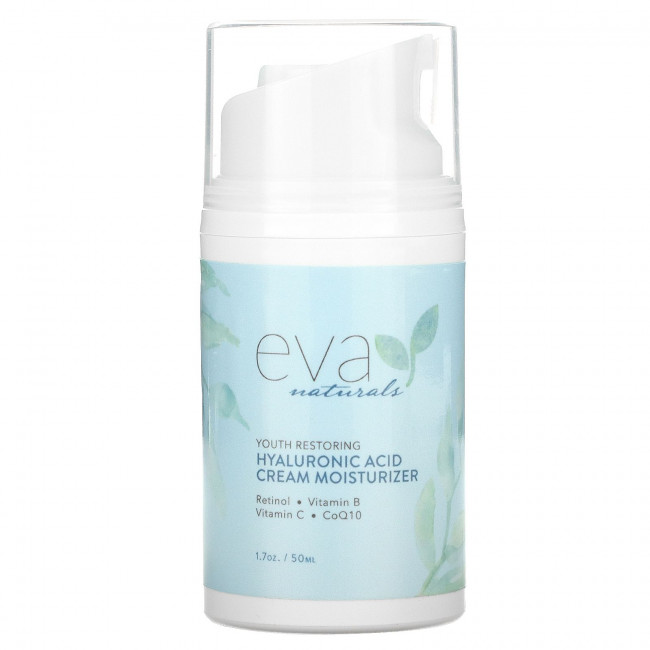 Eva Naturals, Восстанавливающий крем с гиалуроновой кислотой, увлажняющий крем, 50 мл (1,7 унции)