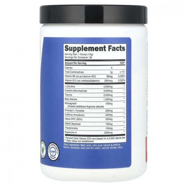 Nutricost, Performance, Pre-C, предтренировочный комплекс с креатином, фруктовый пунш, 453 г (1 фунт)