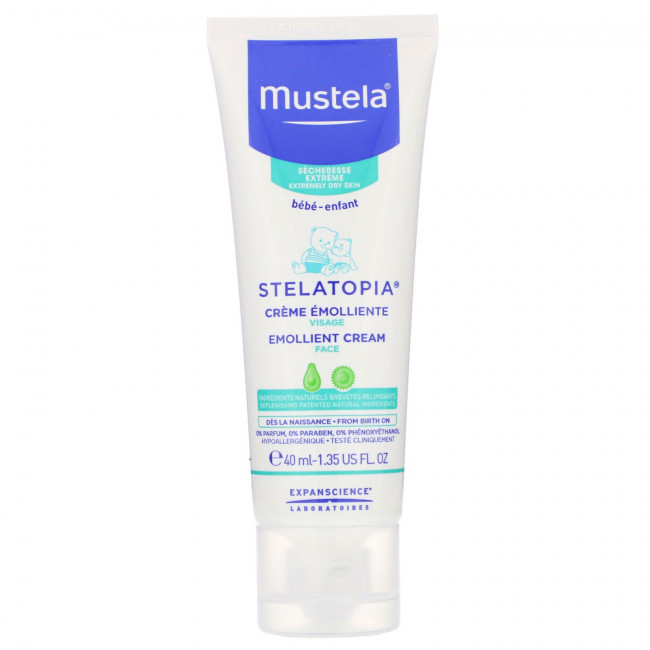 Mustela, Baby, смягчающий крем для лица Stelatopia, 40 мл (1,35 жидк. Унции) Mustela, Baby, смягчающий крем для лица Stelatopia, 40 мл (1,35 жидк. Унции)