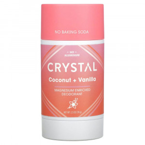 Crystal Body Deodorant, Обогащенный магнием дезодорант, кокос и ваниль, 70 г (2,5 унции)