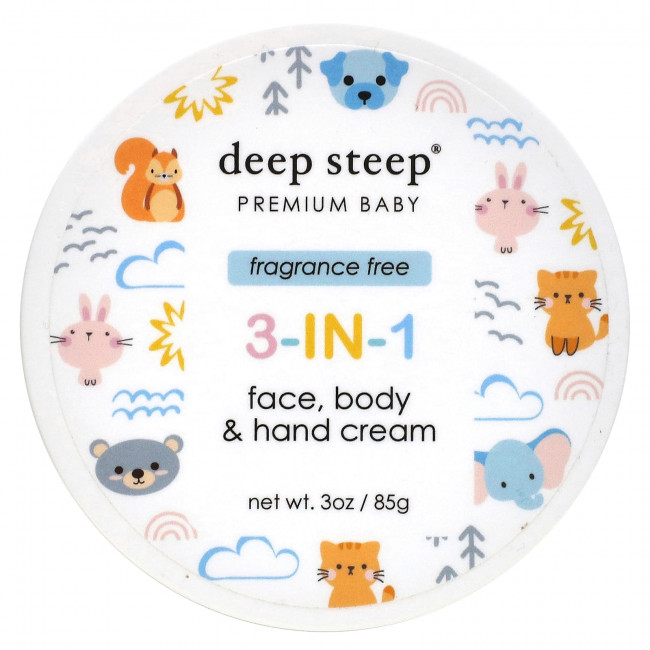 Deep Steep, Premium Baby, крем 3 в 1 для лица, тела и рук, без отдушек, 85 г (3 унции) Deep Steep, Premium Baby, крем 3 в 1 для лица, тела и рук, без отдушек, 85 г (3 унции)