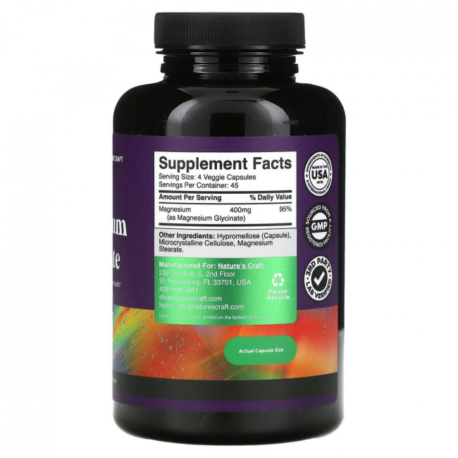 Nature's Craft, Magnesium Glycinate, 180 Capsules