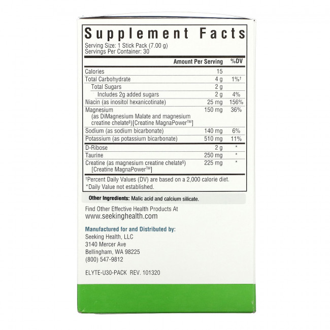 Seeking Health, Optimal Electrolyte, Seltzer, 30 упаковок в стиках по 7 г (0,25 унции) Seeking Health, Optimal Electrolyte, Seltzer, 30 упаковок в стиках по 7 г (0,25 унции)