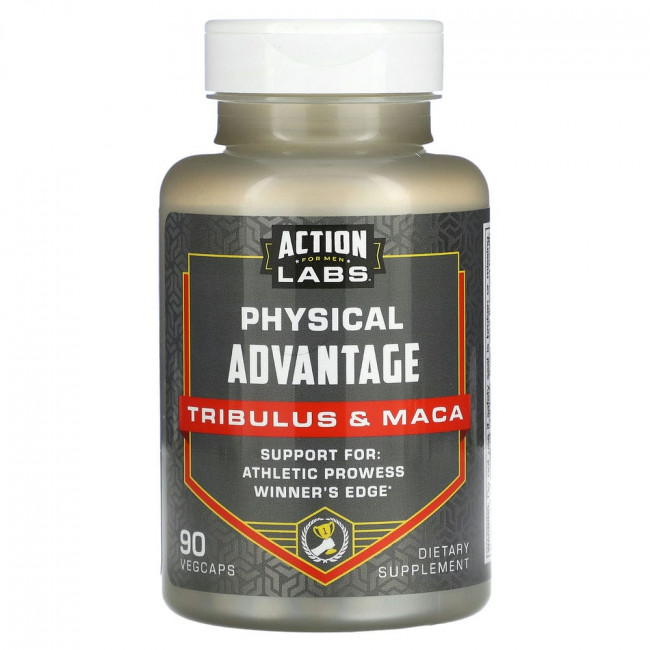 Action Labs, Для мужчин, Physical Advantage, якорцы и мака, 90 вегетарианских капсул