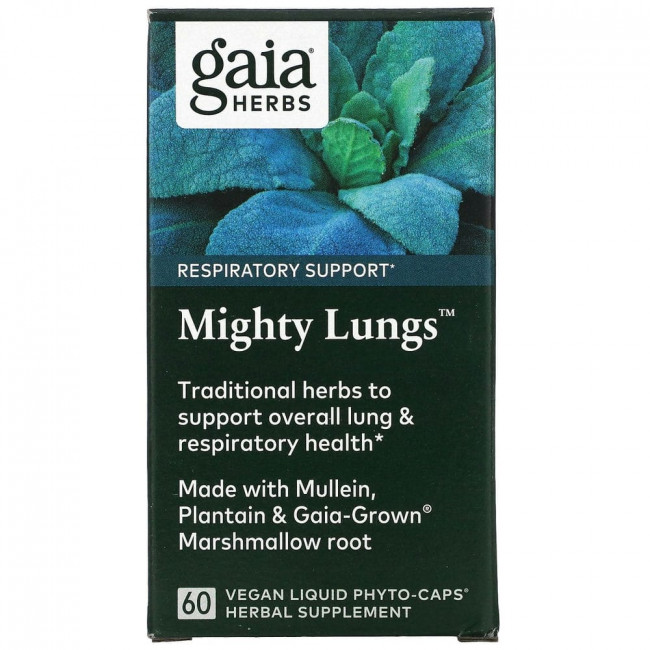 Gaia Herbs, Mighty Lungs, 60 веганских жидких фито-капсул Gaia Herbs, Mighty Lungs, 60 веганских жидких фито-капсул
