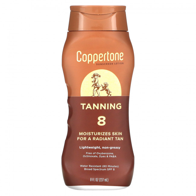 Coppertone, Sunning, солнцезащитный лосьон, SPF 8, 237 мл (8 жидк. Унций) Coppertone, Sunning, солнцезащитный лосьон, SPF 8, 237 мл (8 жидк. Унций)