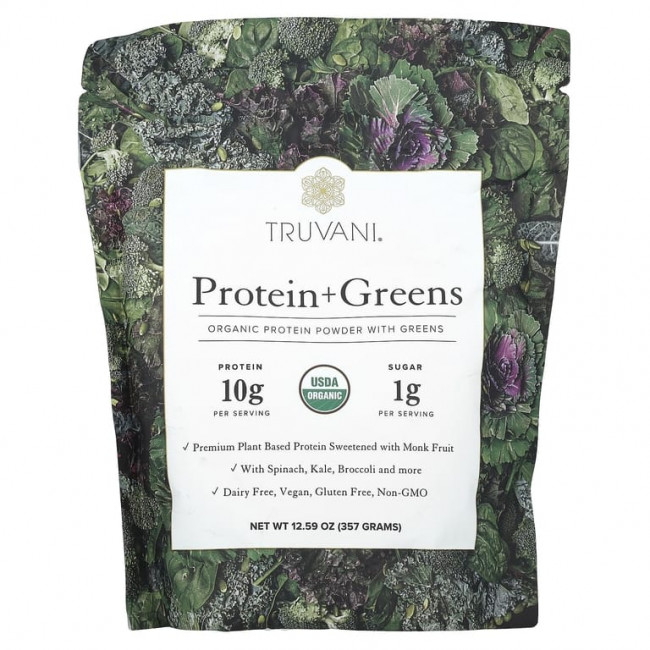 Truvani, Протеин + зелень, 357 г (12,59 унции) Truvani, Протеин + зелень, 357 г (12,59 унции)