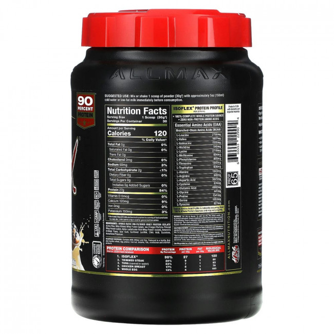 ALLMAX, Isoflex, Pure Whey Protein Isolate, Blueberry Muffin, 2 lbs (907 g)