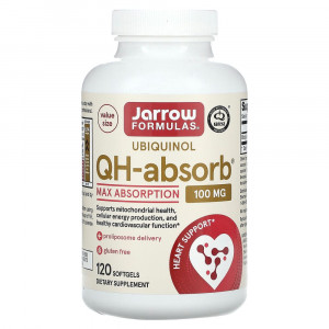 Jarrow Formulas, Убихинол QH-Absorb, 100 мг, 120 мягких желатиновых капсул
