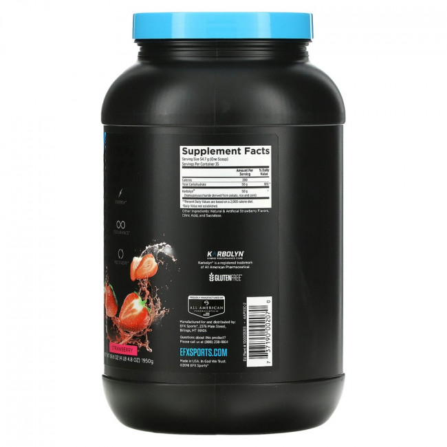 EFX Sports, Karbolyn Fuel, клубника, 1950 г (68,8 унции) EFX Sports, Karbolyn Fuel, клубника, 1950 г (68,8 унции)