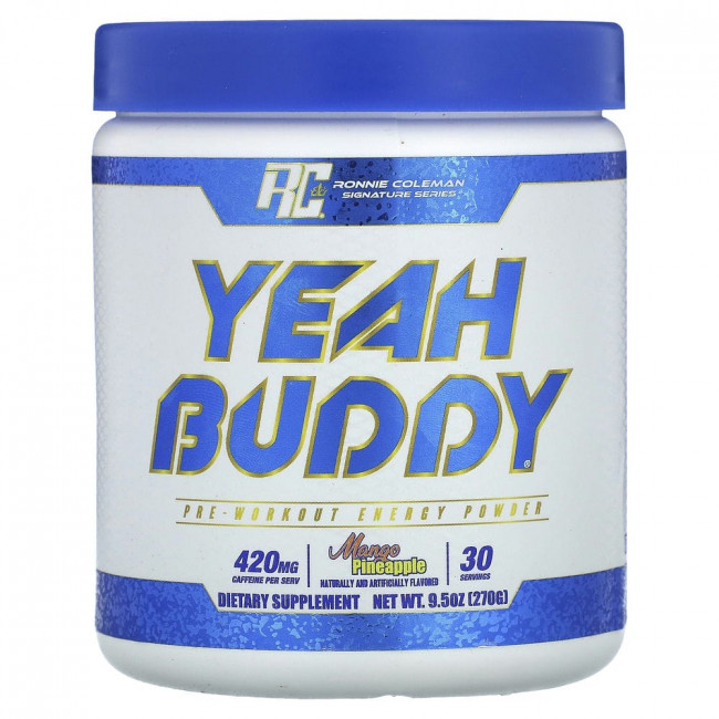 Ronnie Coleman, Signature Series, Yeah Buddy, Pre-Workout Energy Powder, Mango Pineapple, 9.5 oz (270 g)