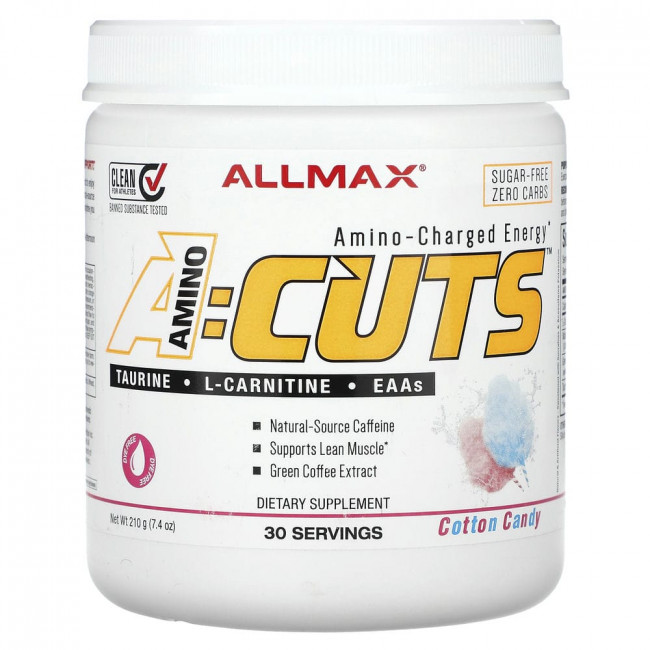 ALLMAX, ACUTS, аминокислотная энергия, со вкусом сладкой ваты, 210 г (7,4 унции)