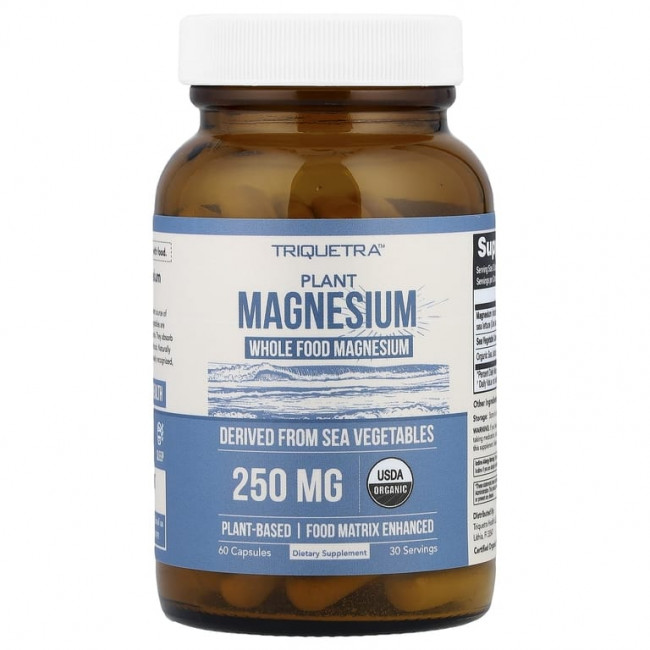 Triquetra Health, растительный магний, 60 капсул