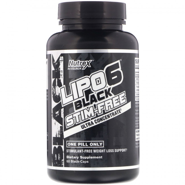 Nutrex Research, LIPO-6 Black Stim-Free, ультраконцентрат для снижения веса без стимуляторов, 60 черных капсул Nutrex Research, LIPO-6 Black Stim-Free, ультраконцентрат для снижения веса без стимуляторов, 60 черных капсул