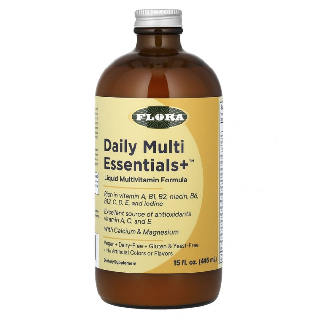 Flora, Daily Multi Essentials+, мультивитамины, 445 мл (15 жидк. унций)