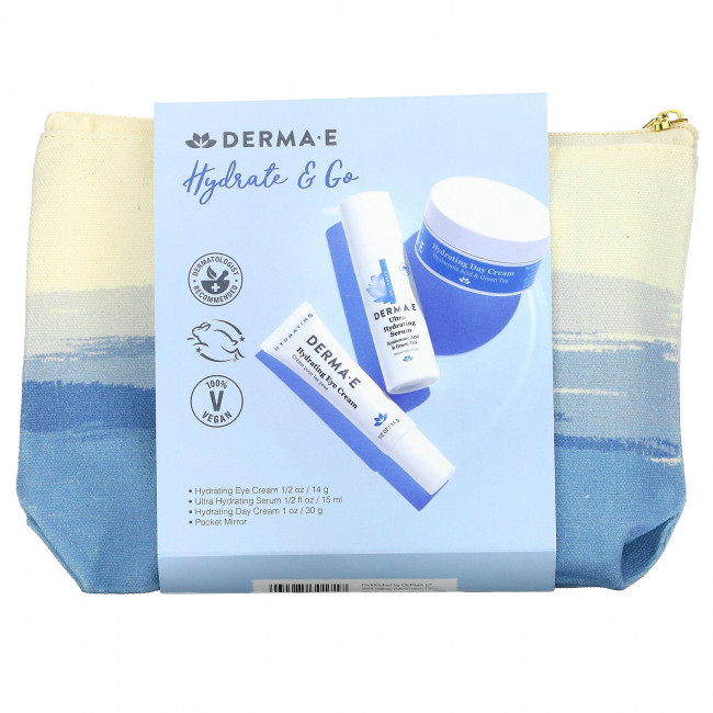 Derma E, Hydrate & Go Kit, набор из 4 продуктов Derma E, Hydrate & Go Kit, набор из 4 продуктов