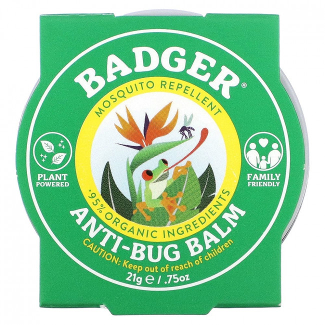 Badger Company, Бальзам для защиты от насекомых с цитронеллой и розмарином, 21 г (0,75 унции) Badger Company, Бальзам для защиты от насекомых с цитронеллой и розмарином, 21 г (0,75 унции)