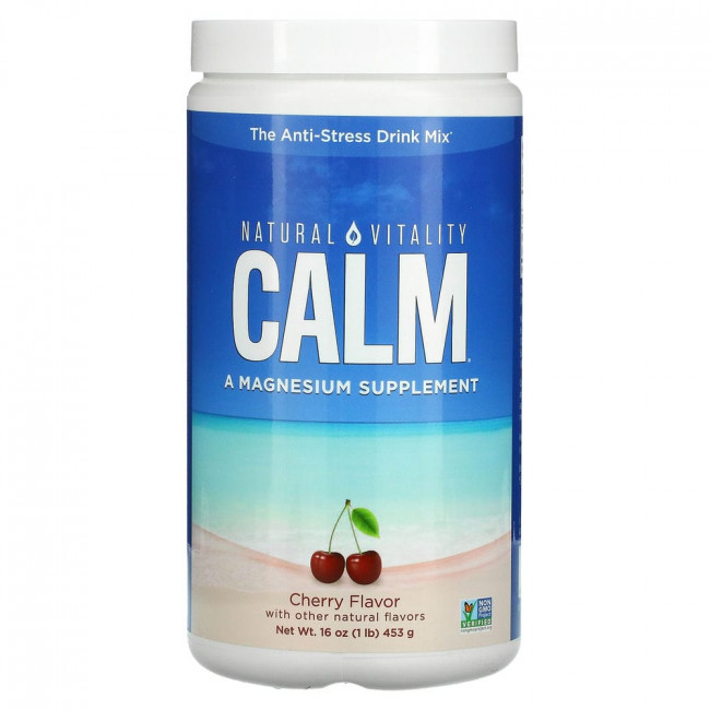 Natural Vitality, Natural Vitality Calm, смесь для приготовления антистресс-напитка, вишня, 453 г (16 унций) Natural Vitality, Natural Vitality Calm, смесь для приготовления антистресс-напитка, вишня, 453 г (16 унций)