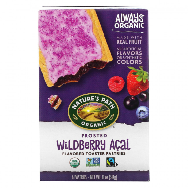 Nature's Path, Toaster Pastries, Frosted Wildberry Acai, 6 Pastries, 52 g Each Nature's Path, Toaster Pastries, Frosted Wildberry Acai, 6 Pastries, 52 g Each