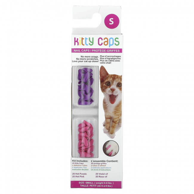 Kitty Caps, Набор колпачков для ногтей, маленький, ярко-фиолетовый, ярко-розовый, 44 шт. Kitty Caps, Набор колпачков для ногтей, маленький, ярко-фиолетовый, ярко-розовый, 44 шт.