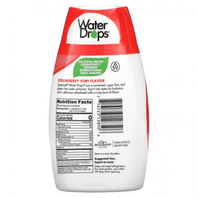 Wisdom Natural, SweetLeaf, Water Drops, усилитель вкуса со стевией, клубника-киви, 1,62 ж. унц. (48 мл) Wisdom Natural, SweetLeaf, Water Drops, усилитель вкуса со стевией, клубника-киви, 1,62 ж. унц. (48 мл)