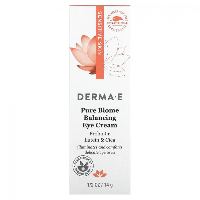 DERMA E, Балансирующий крем для кожи вокруг глаз Pure Biome, 14 г (1/2 унции) DERMA E, Балансирующий крем для кожи вокруг глаз Pure Biome, 14 г (1/2 унции)