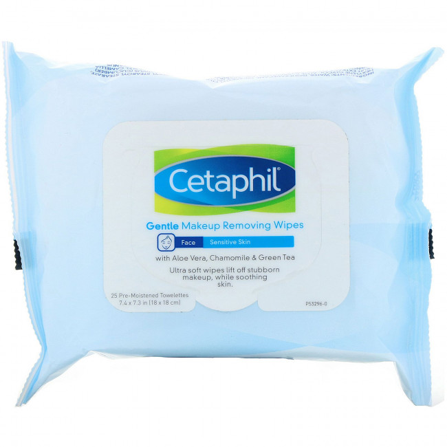 Cetaphil, Салфетки для деликатного снятия макияжа, 25 влажных салфеток Cetaphil, Салфетки для деликатного снятия макияжа, 25 влажных салфеток