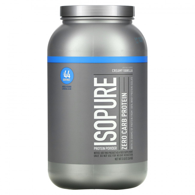 Isopure, Без углеводов, протеиновый порошок, ванильный крем, 1,36 кг (3 фунта) Isopure, Без углеводов, протеиновый порошок, ванильный крем, 1,36 кг (3 фунта)