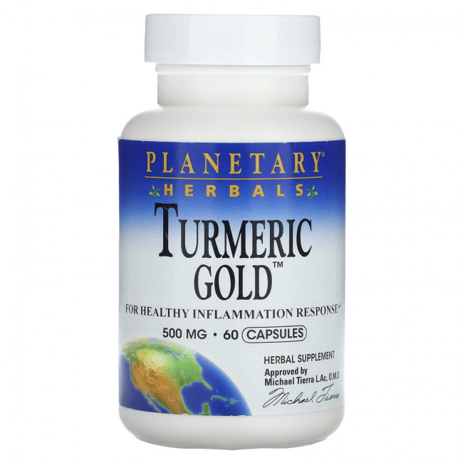 Planetary Herbals, Куркума золото, 500 мг, 60 капсул Planetary Herbals, Куркума золото, 500 мг, 60 капсул