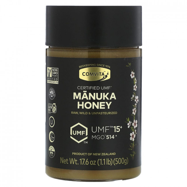 Comvita, Мед Манука, UMF 15+, MGO 514+, 17,6 унций (500 г) Comvita, Мед Манука, UMF 15+, MGO 514+, 17,6 унций (500 г)