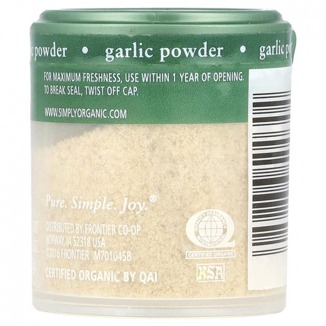 Чесночный порошок Simply Organic, 26 г (0,92 унции) (снят с производства)