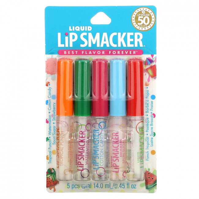 Lip Smacker, Liquid Lip Gloss, Veriety Pack, 5 Pack, 0.45 fl oz (14.0 ml)