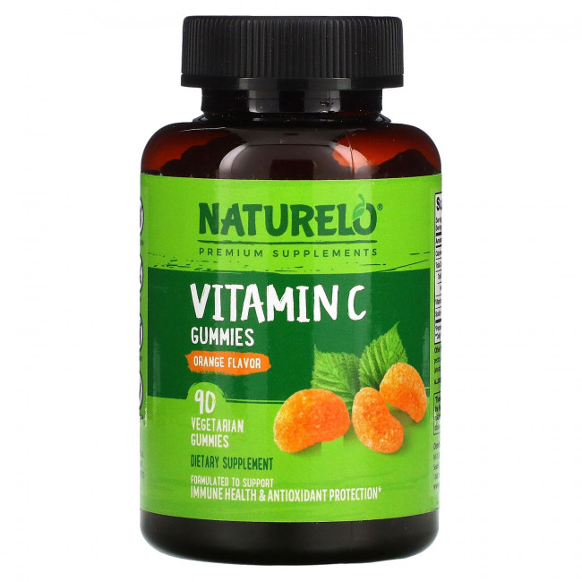 NATURELO, Vitamin C Gummies, Orange Flavor, 90 Vegan Gummies NATURELO, Vitamin C Gummies, Orange Flavor, 90 Vegan Gummies