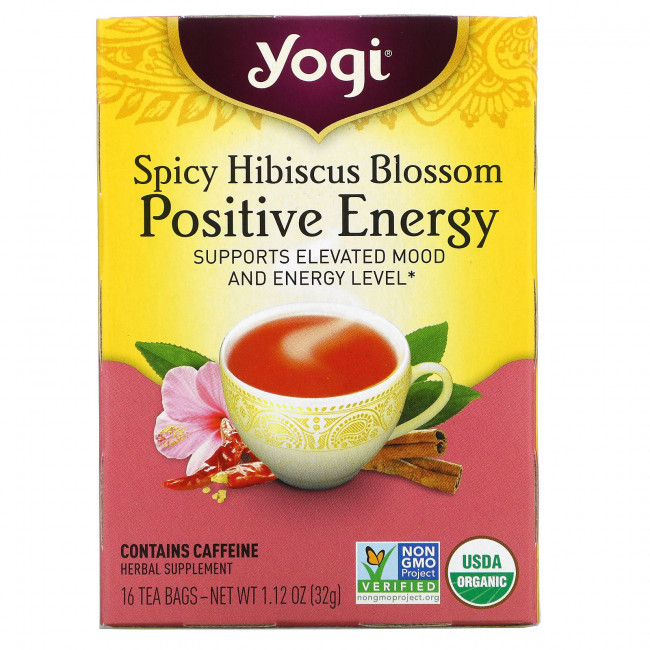 Yogi Tea, Spicy Hibiscus Positive Energy, 16 чайных пакетиков, 32 г (1,12 унции) Yogi Tea, Spicy Hibiscus Positive Energy, 16 чайных пакетиков, 32 г (1,12 унции)