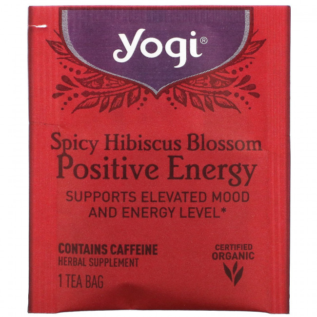 Yogi Tea, Spicy Hibiscus Positive Energy, 16 чайных пакетиков, 32 г (1,12 унции) Yogi Tea, Spicy Hibiscus Positive Energy, 16 чайных пакетиков, 32 г (1,12 унции)
