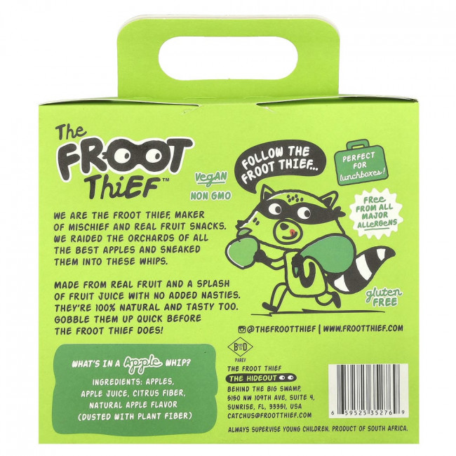 Фруктовый десерт "Froot Thief", взбитые сливки со вкусом яблока, 5 упаковок по 20 г каждая (снят с производства)
