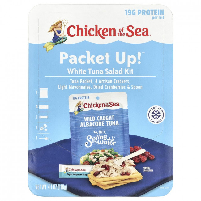 Салат из белого тунца Chicken of the Sea, Packet Up!™, 1 упаковка, 116 г (4,1 унции) Салат из белого тунца Chicken of the Sea, Packet Up!™, 1 упаковка, 116 г (4,1 унции)