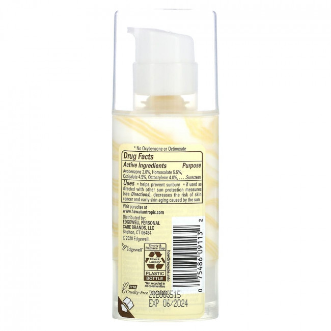 Hawaiian Tropic, Silk Hydration, Weightless Face, невесомый солнцезащитный лосьон для лица без масел, SPF 30, 50 мл Hawaiian Tropic, Silk Hydration, Weightless Face, невесомый солнцезащитный лосьон для лица без масел, SPF 30, 50 мл