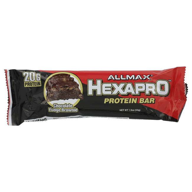 ALLMAX, Hexapro, Protein Bar, Chocolate Fudge Brownie, 12 Bars, 1.9 oz (53 g) Each