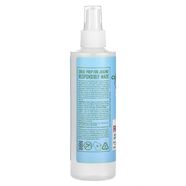 Rebel Green, Fruit & Veggie Clean, 237 мл (8 жидк. Унций) Rebel Green, Fruit & Veggie Clean, 237 мл (8 жидк. Унций)