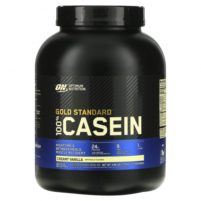 Optimum Nutrition, Золотой стандарт, 100% казеин, кремовая ваниль, 1,75 кг (3,86 фунта) Optimum Nutrition, Золотой стандарт, 100% казеин, кремовая ваниль, 1,75 кг (3,86 фунта)