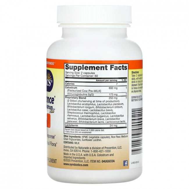 Symbiotics, Candida Balance с Colostrum Plus, 120 растительных капсул Symbiotics, Candida Balance с Colostrum Plus, 120 растительных капсул