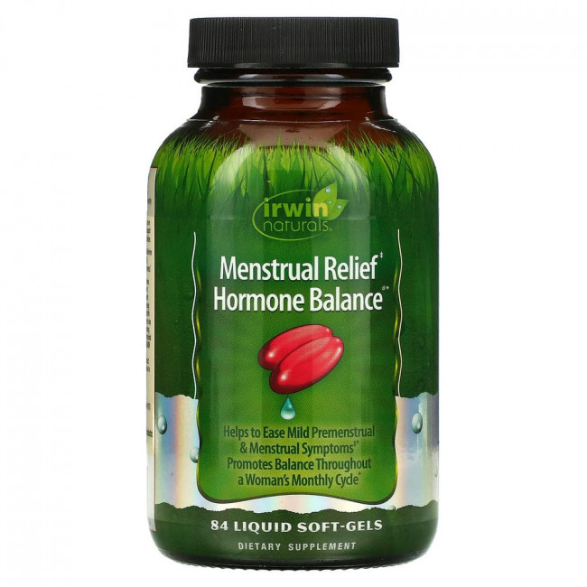 Irwin Naturals, Menstrual Relief Hormone Balance, 84 мягких желатиновых капсулы с жидкостью Irwin Naturals, Menstrual Relief Hormone Balance, 84 мягких желатиновых капсулы с жидкостью