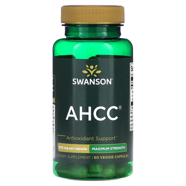 Swanson, AHCC, максимальная эффективность, 500 мг, 60 растительных капсул Swanson, AHCC, максимальная эффективность, 500 мг, 60 растительных капсул