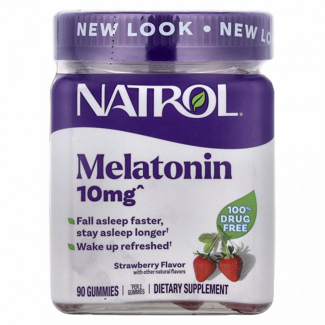 Natrol, мелатонин, со вкусом клубники, 10 мг, 90 жевательных конфет Natrol, мелатонин, со вкусом клубники, 10 мг, 90 жевательных конфет